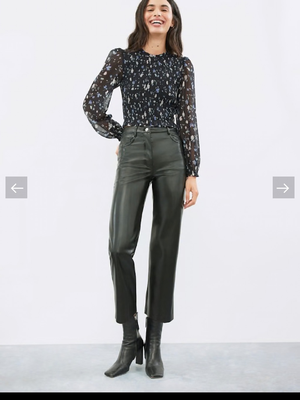 Aritzia Melina Faux-Leather Cropped Straight Pants - Dark Green